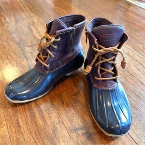 Sperry Top Sider Duck Boots Brown Leather, Brown Bottom, Size 8
